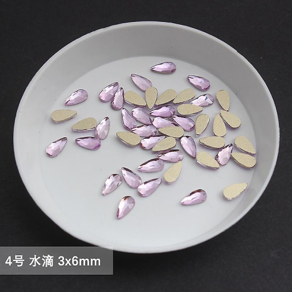 Engros lys pink multi stil flad ryg negl Rhinestone specialformede krystaller neglekunst sten 3d personlig dekoration 5-100pcs