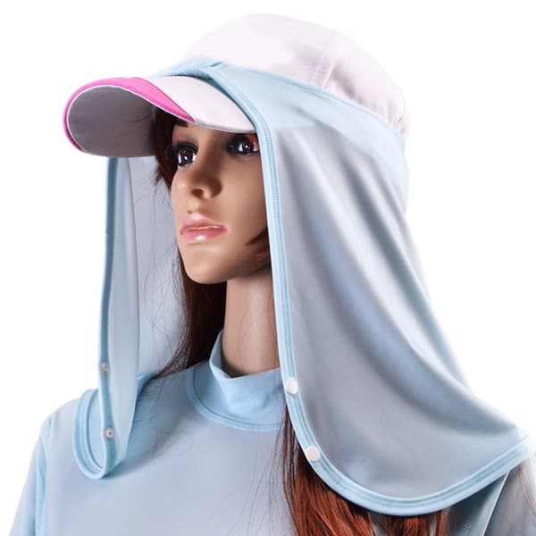 Polyester Kylande Andningsbart Sol UV-Skydd Huvud Nackskydd Utomhussporter Blå