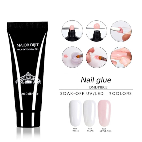 15 ml:n kynsiliima- set kirkas UV-kynsiliima lakka molds Nail Art Quick Build Kit 1