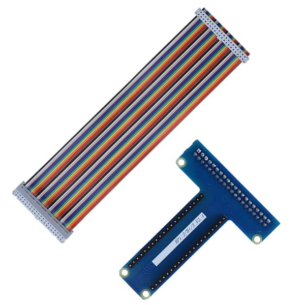 Raspberry Pi GPIO-forlengningskort med 40-pins flatkabel