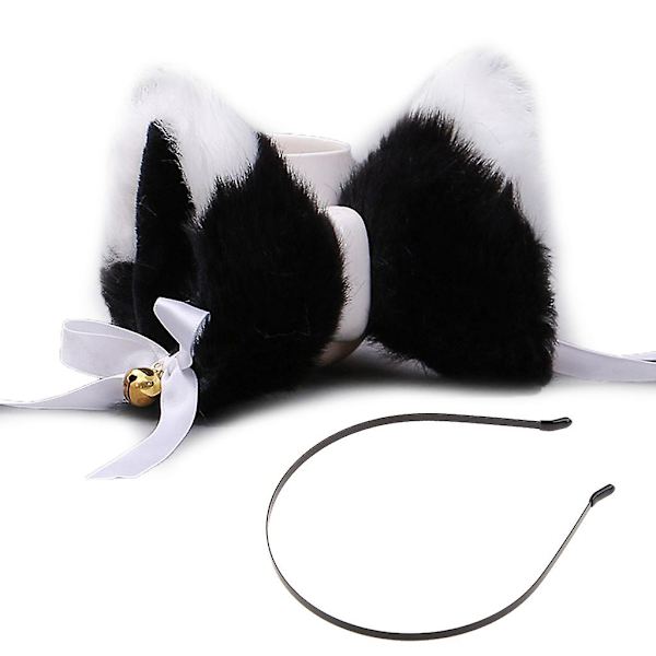 1 Pari Japanilaiset Naiset Tytöt Lolita Anime Hiusklipsit Söpöt Karvaiset Kissan Korville Hiusneula ja Bowknot Bell Cosplay-asu Snap Barrette Juhlamekko I