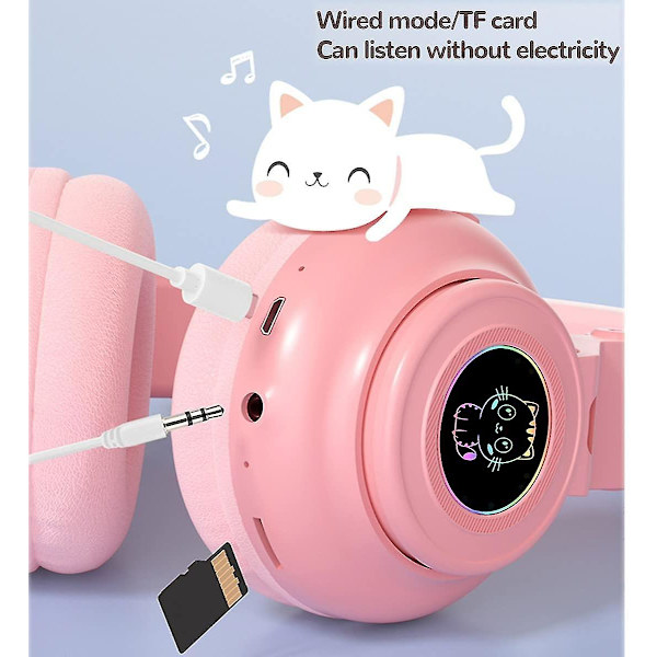 Headset Trådlöst Bluetooth Headset-rosa Pink