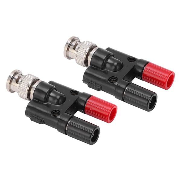 2 stk. BNC han til dobbelt 4 mm banan hun socket bindende stolpe RF koaksial splitter adapter konnektor