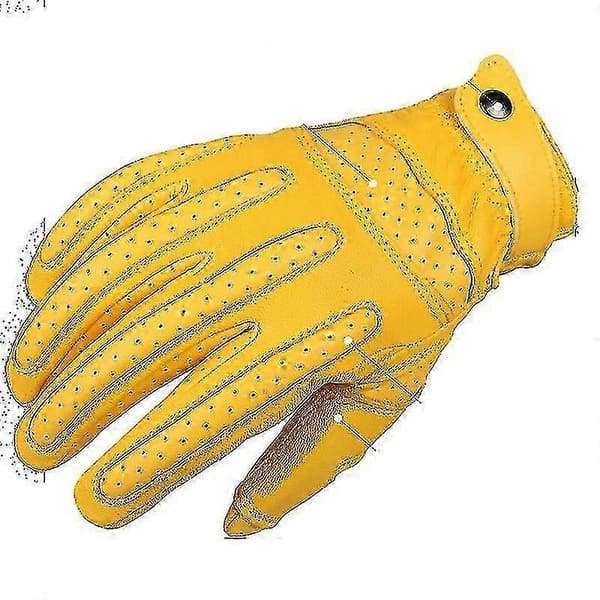 Herrehandsker i gedeskind med touchscreen-finger YELLOW xl