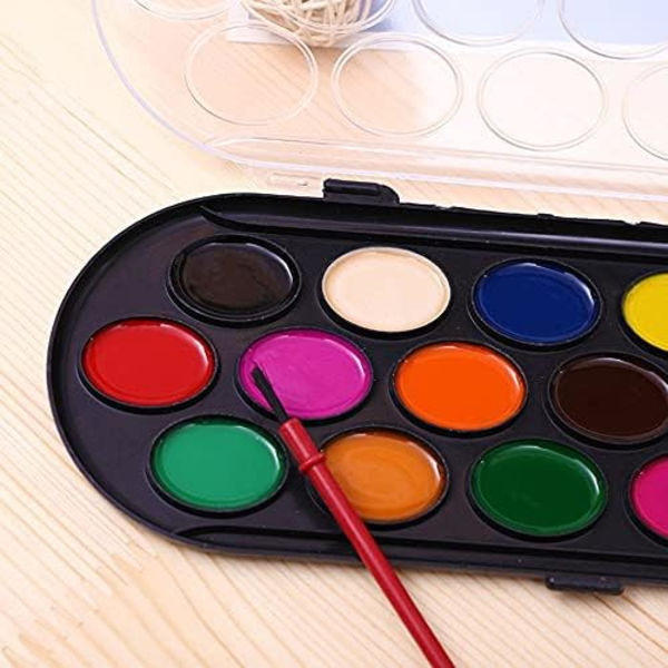 16 farver professionel solid akvarelmaling Paint Box med pensel lys farve