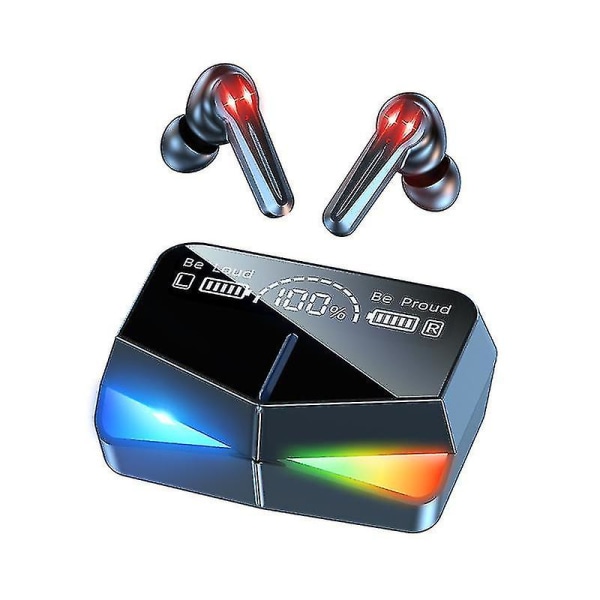 M28 Bluetooth-hodetelefoner, ekte trådløs in-ear Bluetooth 5.1-lyd (svart)
