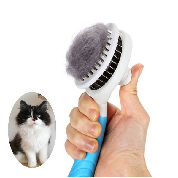 Cat Brush, Cat Brush Massage Selvrensende plukkebørste Fjerner underuldshund