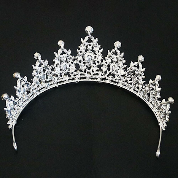 Sparkly Bling Brud Brudslöja Tiara Diamante Rhinestone Tiara Crown Bröllopsfest Bal Pannband Kvinnor