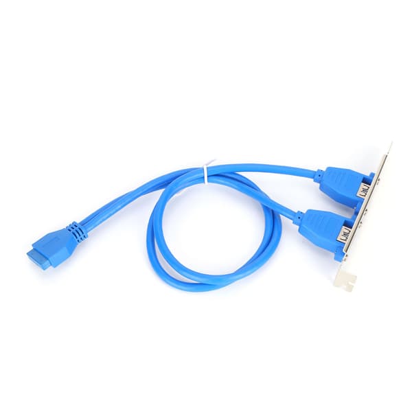 Dual Port USB Bakre Panel Bracket Moderkort 19 Pins förlängningskabel