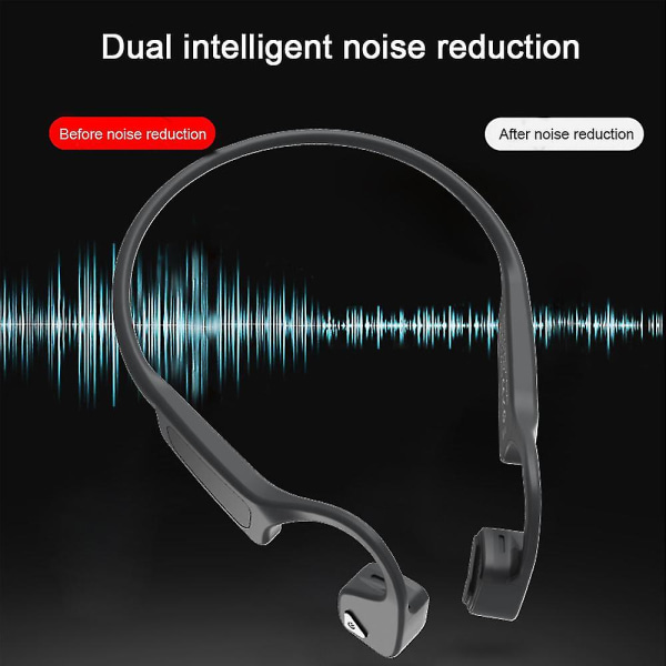 Bone Conduction Bluetooth Headset-grå Svart