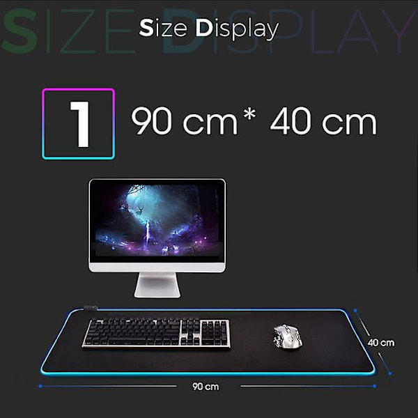 Led Light Mousepad Rgb Keyboard Cover Pöytämatto