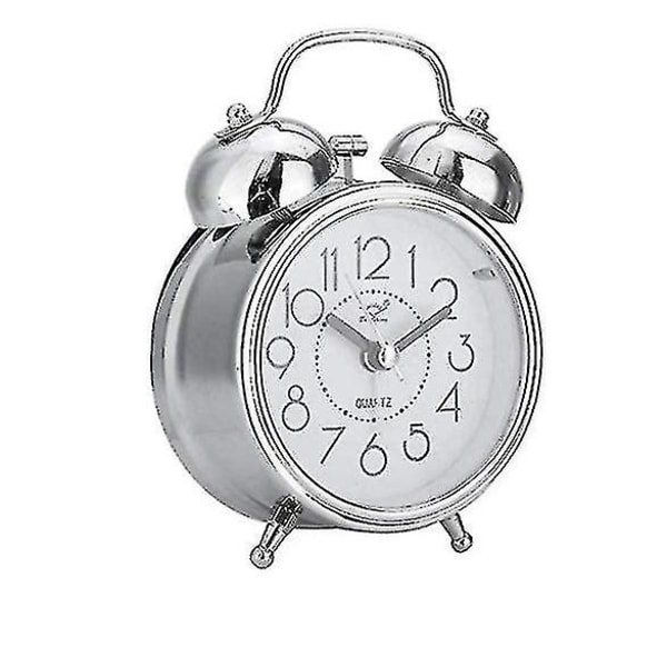 3 tums metallklocka väckarklocka Creative retro väckarklocka Mute Luminous Clock