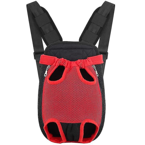 Front Reseryggsäck för husdjur Justerbar utomhusväska Red M