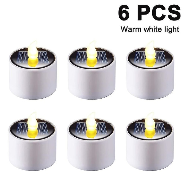 6 kpl Solar Lantern Tea Lights kynttilöitä - ladattava