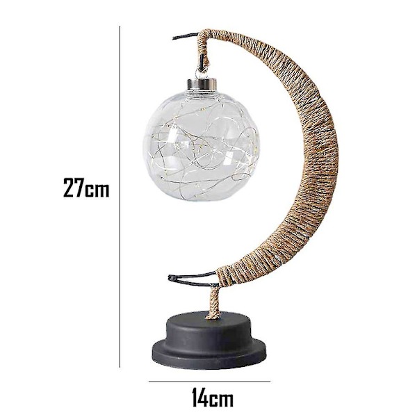 Dekorativ bordslampa, Moon Night Lamp Winding Bomullstråd Led Light Lamp style 5