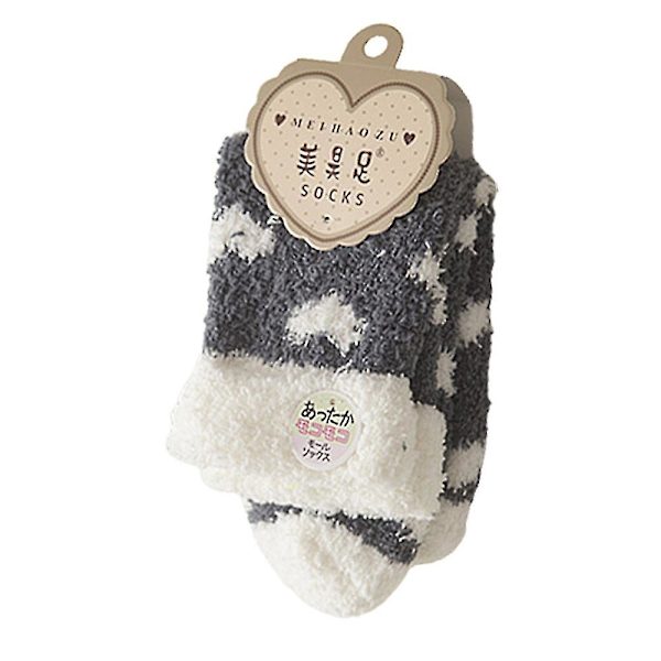 Dam Warm Love Floor Fleece Foder Halkfri present Vinterstrumpor Dark Gray