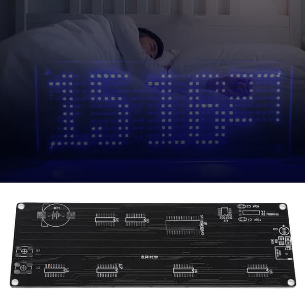 5V Patch Digital Lattice Elektronisk DIY Klokkesett i Akryl Utseende med Temperaturvarsling