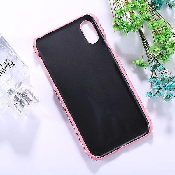 För Iphone X Colorful Paljetter Paste Protective Back Cover Case (rosa)
