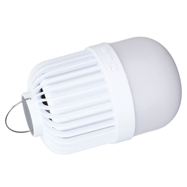 360 graders LED-campinglykt med høyttaler, 2000LM lysstyrke, USB-lading, 2 lysmoduser