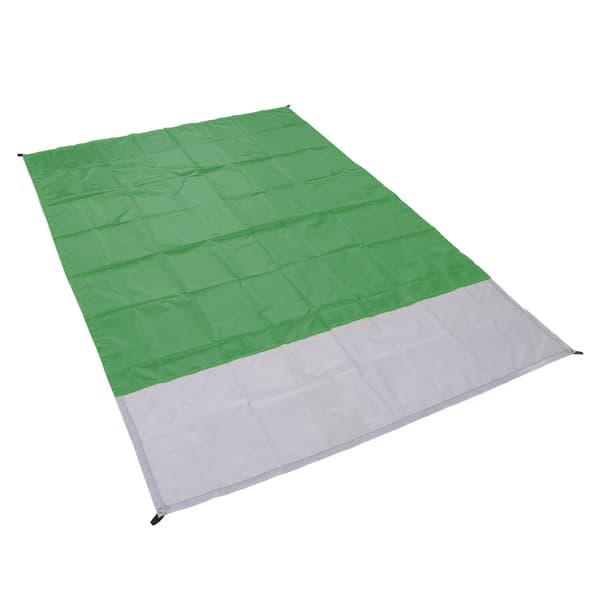 Vandtæt Bærbar Polyester Strandtæppe Foldbar Picnicmåtte Udendørs Camping Grøn Grå