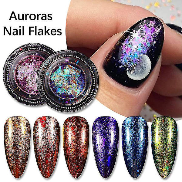 Nail Brocade Powder Japanese Dream Aurora Cloud Brocade Powder Edelweiss Glitter Coarse shape -4