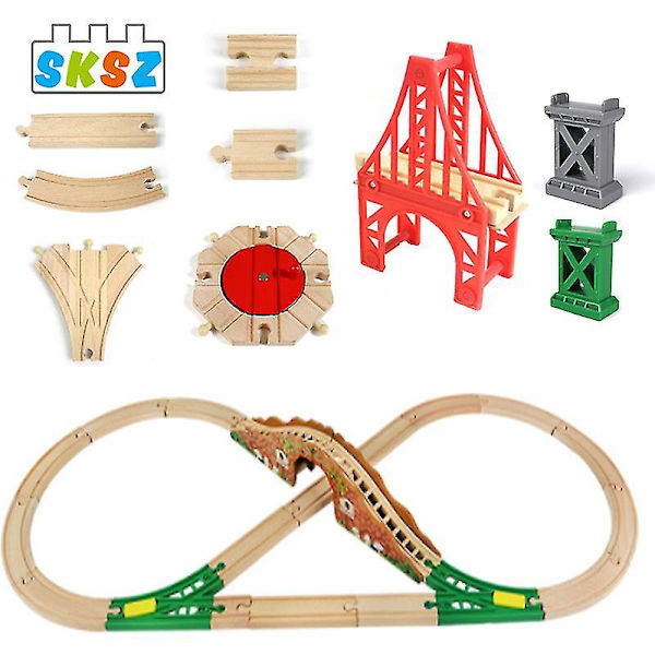 Hhcx-ny Diy Wodden Rail Track Tilbehør Jernbane Kompatibel med Normal Bøg Tog Vejlegetøj Til Børn Børn Legetøj Gaver Champagne