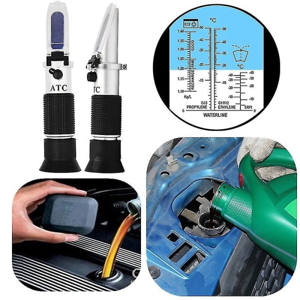 Handhållen glykol refraktometer bil frostskyddsmedel 1-1,4 batteri sur motor kylvätska Tester Verktyg Fluid Refractometer Tester Atc