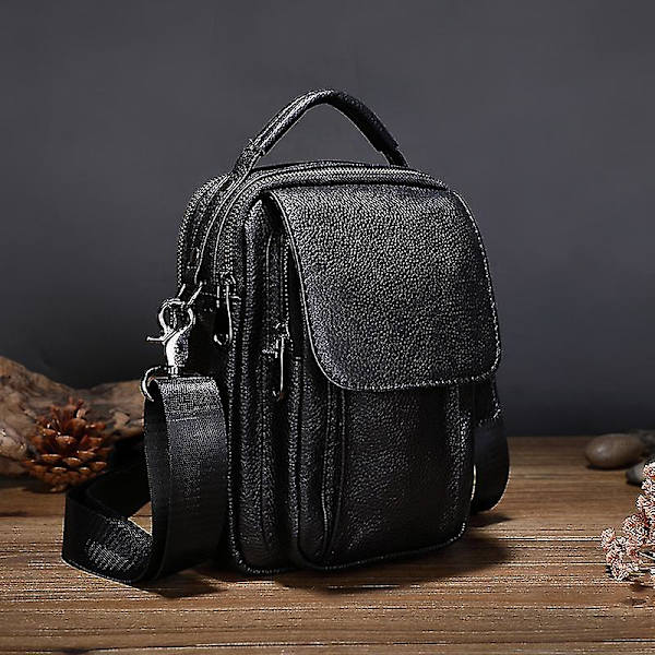 Liten läderväska för män Crossbody-handväska axelremsväskor för män Handväska Daypack Magnetisk spänne-wtake