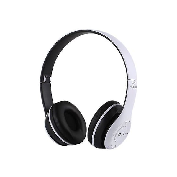 P47 Taitettavat langattomat Bluetooth kuulokkeet 3,5 mm:n ääniliitännällä, Mp3-/Fm-/puhelutuki (valkoinen)