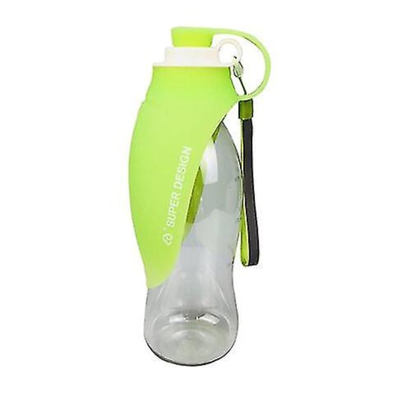 580 ml Hundvattenflaska Silikonblad Design Vattendispenser för husdjur Green