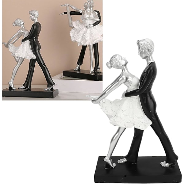 Par Ballettdans Skulptur Pardans Abstrakt statue Enkel stil Harpiks Moderne Dekorativ For Stue Kontor (ballettdans For To Personer) Hugging Double Ballet Dance