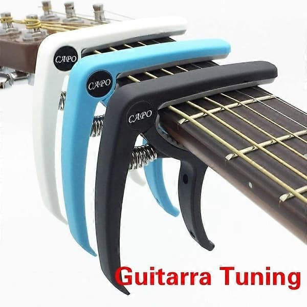 Plastgitarrcapo for 6-strengs akustisk klassisk elgitar stemmeklemme musikkinstrumenttilbehør Blue
