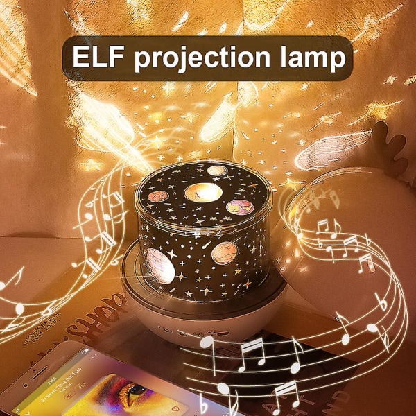 Projektor, Star Projector med fjärrkontroll, Night Light Projector, USB Music Night Light cute deer