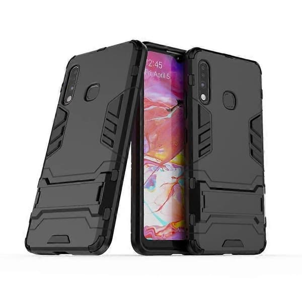 【BQ】Stødsikker PC + TPU med holder til Galaxy A70e Black
