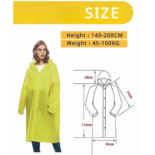 【BQ】Sort voksen vindjakke-stil regnfrakke, vindtæt hætte, rebponcho One size