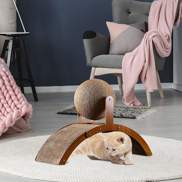 Leksak med boll för katter, kattungar, hundar och valpar, Interactive Scratching Pet