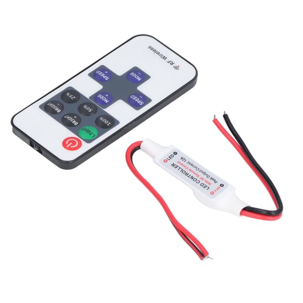 RF Fjernbetjening 11 Tasters Trådløs Mini LED Controller Lysdæmper Rød Sort Ledningsinterface