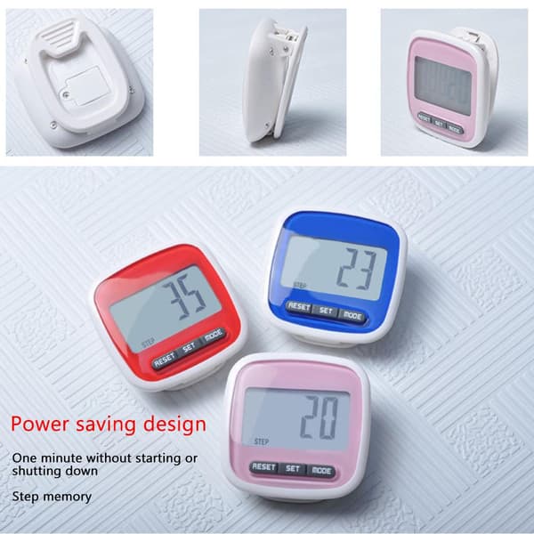 3D Skritteller med Klips Enkel LCD-Pedometer for Løping og Gåing