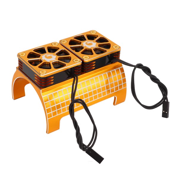 Dobbelt køleventilator køleplade til RC motor aluminiumslegering 5 til 7,4V Traxxas tilbehør