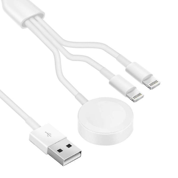 3-i-1-kabel for Iphone Airpods Apple Watch-lader USB trådløs ladestasjon