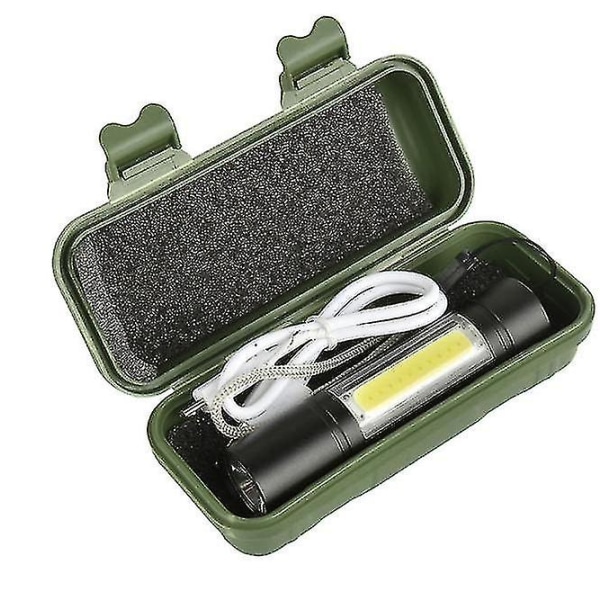 Hhcx-xanes 1518 Xpe+cob 2lights 1000lumens 3modes Usb Rechargeable Brightness Edc Led Flashlight Suit