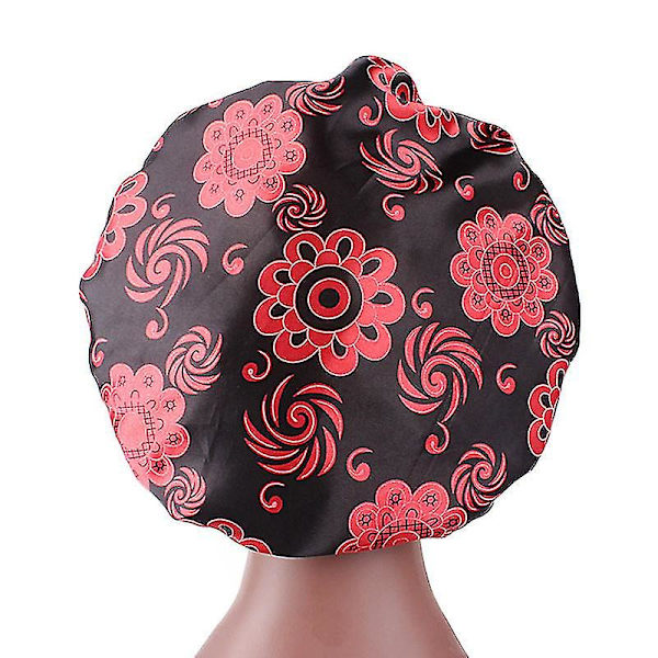 Lady Muslim Hijab Hattar Chemo Kepsar Huvudsjal Turban Wrap Huvudbonader Black and Red