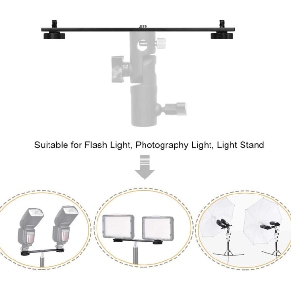 Kiinnikkeen jatkotanko 1/4" ruuvilla DSLR-kameran Microph LED -valotelineeseen