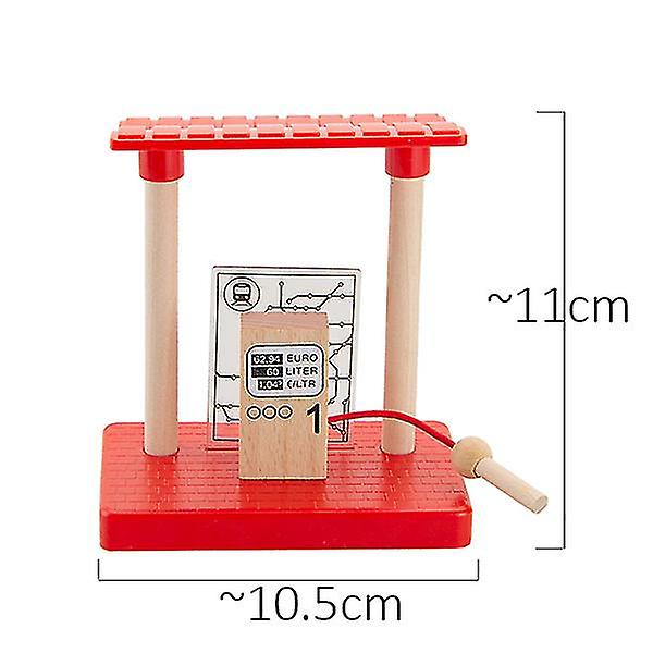 Hhcx-tbkjoys Wooden Train Track Railway Accessories All Kinds Of Wood Track Variety Component Educational Toys gas station