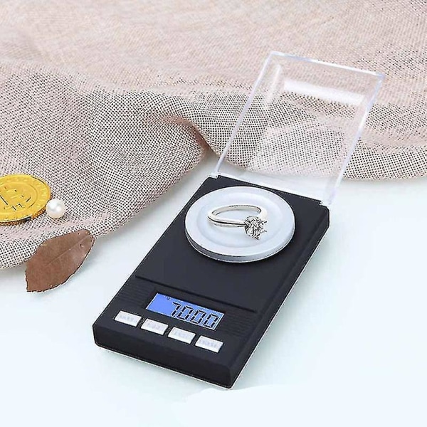 0,001g Elektronisk Digitalvåg Bärbar Minivåg Precis Professionell fickvåg Milligram 50g Kalibreringsvikter Pincett (50g 0,001g) Ns2 Blue