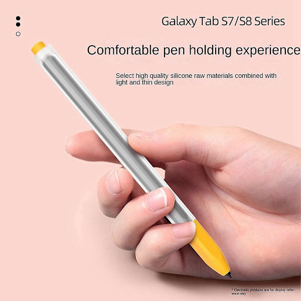 For Galaxy Tab S7/s8 Stylus Pennedeksel Nettbrett Stylus Pennehylse Ikke-anti-fall beskyttelsesveske Yello Yellow