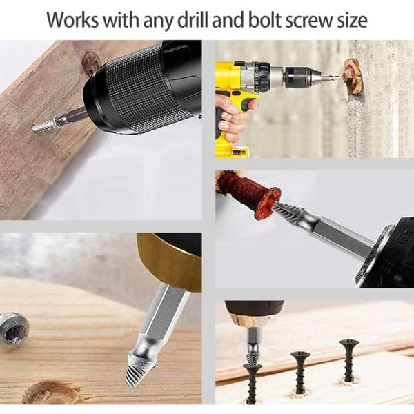 【BQ】Set of 4 Screw Extractors - Easily Remove Broken Bolts