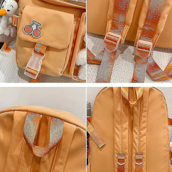 Girl Student Transparent ryggsekk Korean High School Student School Bag Orange