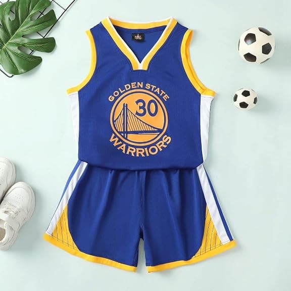 【BQ】NBA Golden State Warriors Stephen Curry #30 Baskettröja Blå cm v 80