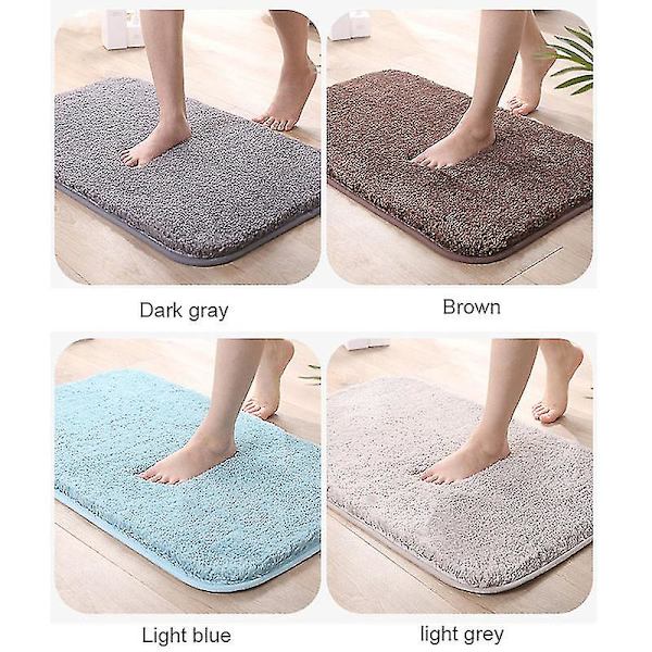 Skridsikre badeværelsestæppe Maskinvaskbar Bløde Absorberende Mikrofibre Mat Dark Gray